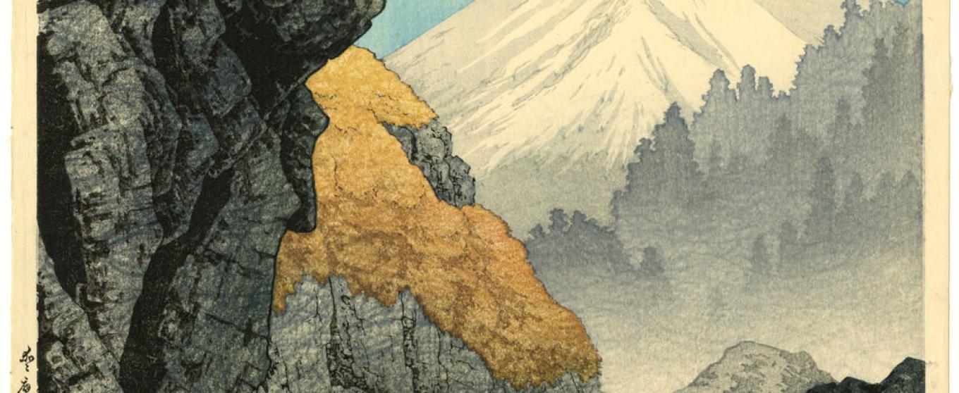 estampe Shin hanga Shotei, Ashitakayama fumoto, été et automne