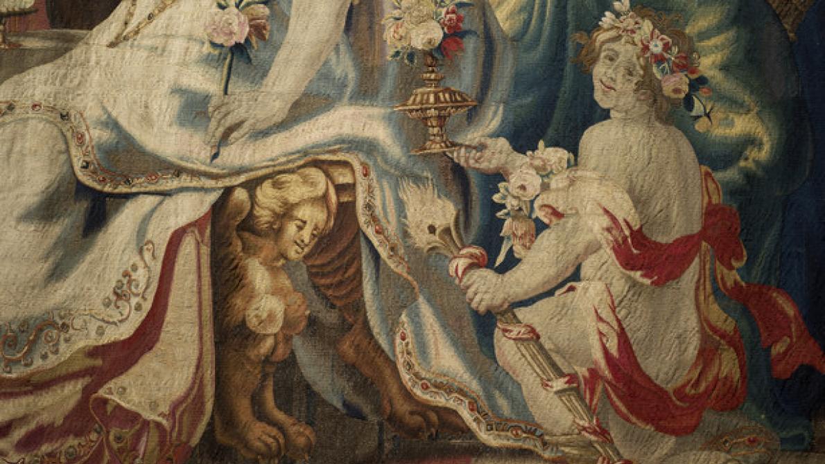 1. Het bruiloftsmaal van Zenobia en Odenatus Brussel, tss 1665 en het einde van de 17e eeuw (inv 6284) ©KMKG